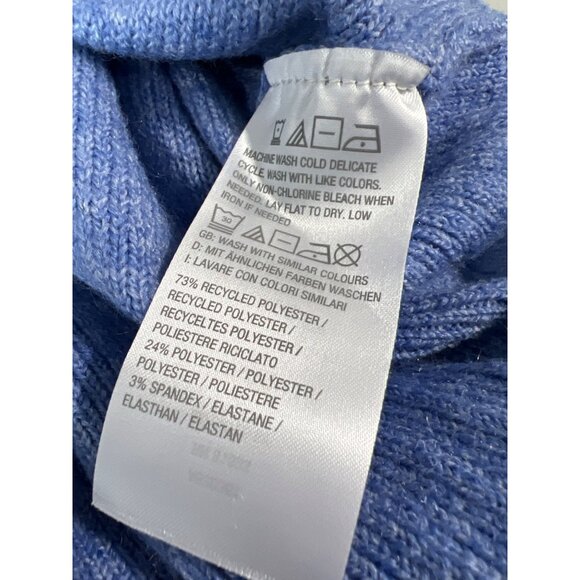 Denim and Co Petite Cable Detail Long Sleeve Tunic Sweater Fresh Blue Womens 1X - Picture 4 of 6